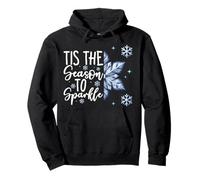 Citation « Tis The Season to Sparkle » Flocon de Neige de Noël Bleu Sweat à Capuche