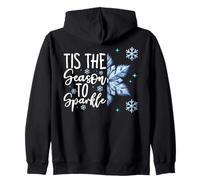 Citation « Tis The Season to Sparkle » Flocon de Neige de Noël Bleu Sweat à Capuche