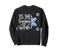 Citation « Tis The Season to Sparkle » Flocon de Neige de Noël Bleu Sweatshirt