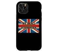 Citation Union Jack We Shall Never Surrender Churchill Coque pour iPhone 11 Pro