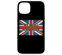 Citation Union Jack We Shall Never Surrender Churchill Coque pour iPhone 13