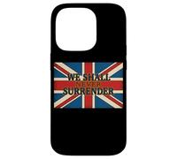 Citation Union Jack We Shall Never Surrender Churchill Coque pour iPhone 14 Pro
