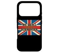 Citation Union Jack We Shall Never Surrender Churchill Coque pour iPhone 17 Pro