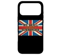 Citation Union Jack We Shall Never Surrender Churchill Coque pour iPhone 17 Pro Max