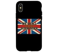 Citation Union Jack We Shall Never Surrender Churchill Coque pour iPhone X/XS