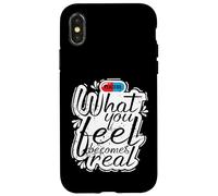 Citation « What You Feel Becomes Real » Coque pour iPhone X/XS