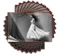 Citation Winter Van Waterproof - Whispering Winds: A Graceful Dance in Ethereal White Cover Autocollant Autocollant pour Terre (12 x 18 cm)