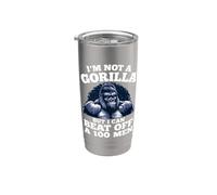 Citations amusantes I'm Not A Gorilla But I Can Beat Off A 100 Men Gobelet isotherme en acier inoxydable double paroi