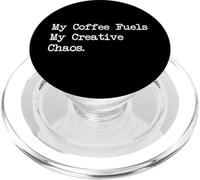 Citations amusantes sur le travail du bois My Coffee Fuels My Creative Chaos PopSockets PopGrip pour MagSafe