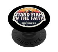 Citations de Verset de la Bible chrétienne Stand Firm in The Faith Vintage PopSockets PopGrip Adhésif