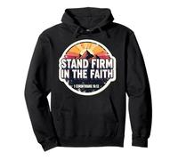 Citations de Verset de la Bible chrétienne Stand Firm in The Faith Vintage Sweat à Capuche