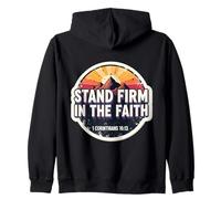 Citations de Verset de la Bible chrétienne Stand Firm in The Faith Vintage Sweat à Capuche