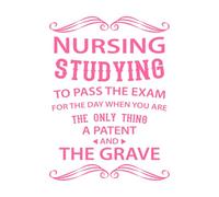 Citations d'infirmières : étudier en soins infirmiers, c'est aimer la typographie imprimée Stickers muraux 36x49.2cm Modification et ajout d'informations possibles Rose