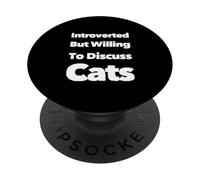 Citations drôles de Chats introvertis mais prêts à discuter des Chats PopSockets PopGrip Adhésif