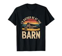 Citations drôles de grange « I'd Rather Be At The Barn » T-Shirt