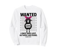 Citations drôles de Moutons « Wanted I Once Was Lost » Jésus Christian Sweatshirt
