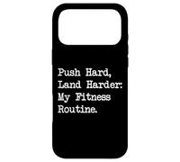 Citations drôles de Patineur Push Hard Land Harder My Fitness Routine Coque pour iPhone 17 Pro Max