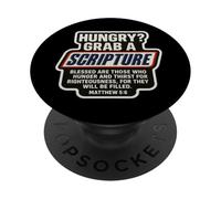 Citations drôles du Verset de la Bible avec Les Écritures chrétiennes Matthieu 5:6 PopSockets PopGrip Adhésif