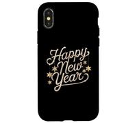 Citations drôles Happy New Year en Or Happy New Year Coque pour iPhone X/XS