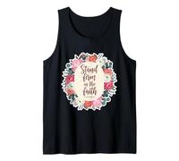 Citations du Verset biblique de la Femme chrétienne « Stand Firm in The Faith » Débardeur