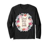 Citations du Verset biblique de la Femme chrétienne « Stand Firm in The Faith » Manche Longue