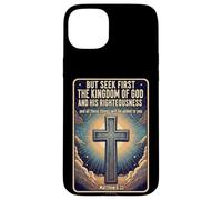 Citations du Verset de la Bible chrétienne Chercher d'abord Le Royaume de Dieu Coque pour iPhone 15 Plus