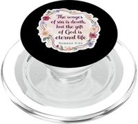 Citations du Verset de la Bible chrétienne « The Wages of Sin is Death » PopSockets PopGrip pour MagSafe
