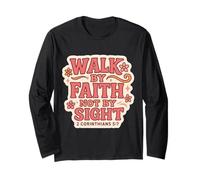 Citations du Verset de la Bible chrétienne Walk by Faith Not by Sight Women Manche Longue