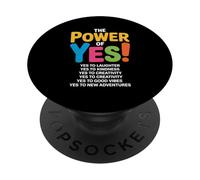 Citations Humoristiques Power of Yes to Laughter | Déclaration de Motivation PopSockets PopGrip Adhésif