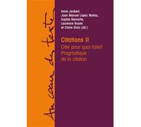 Citations II Citer pour quoi faire? Pragmatique de la citation - Juan Manuel López Muñoz - Academia Eds - broché - Essai