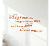 Citations inspirantes Accepter ce qui est Lâcher prise sur le passé Stickers lettrage Modification et ajout d'informations possibles 53x101.2cm Orange