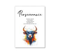 Citations inspirantes d'animaux persévérance leadership détermination persistence sacrifice échec persévérance pour bureau et salle de coration murale (SKU 50 x 75 cm), sans cadre)