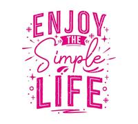 Citations inspirantes sur le plaisir d'une vie simple Stickers muraux 54x59.6cm Décoration artistique RoseRouge