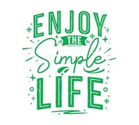 Citations inspirantes sur le plaisir d'une vie simple Stickers muraux 72x79.5cm Peinture murale artistique Vert