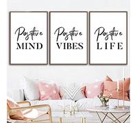 Citations positives noir blanc toile affiches et impressions motivationnel mur Art photos inspiration Art peinture décor à la maison sans cadre-40X50cmx3