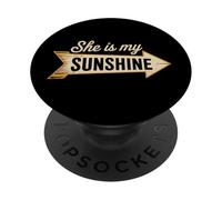 Citations romantiques « She is My Sweet Sunshine » pour Mari PopSockets PopGrip Adhésif