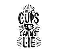 citations sur le café j'aime les grandes tasses et je ne peux pas mentir Stickers muraux en PVC 34x60.4cm Embellissement mural Noir