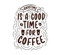 citations sur le café : n'importe quand est un bon moment Stickers muraux 64x83.2cm Décoration de carrosserie Café