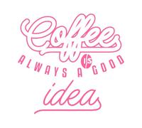 citations sur le café, typographie, meilleures Stickers muraux 54.6x57.9cm Ne se décolle pas Rose