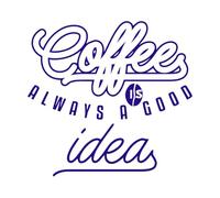 citations sur le café, typographie, meilleures Stickers muraux en PVC 54.6x57.9cm Embellissement mural Bleu foncé