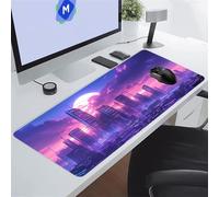 Cité de la Brume Violette Tapis de Souris XXL 800x300x2 mm Grand Tapis de Souris Gaming, Base en Caoutchouc antidérapante,Extended Clavier Mousepad pour Maison/Bureau/Gamer