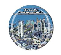 Cite de la Mare Cherbourg-en-Cotentin Aimant de réfrigérateur en cristal souvenir de la collection touristique Cadeau autocollant magnétique pour réfrigérateur
