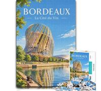 Cite du Vin Puzzle en Papier 1000pcs (52x38cm) pour Adultes | Pour les w nds tranquilles : ce puzzle adulte 1000 pièces convient aux soirées et aux w nds.