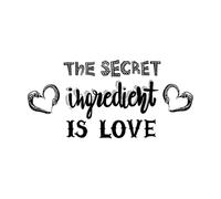 cite le secret de l'ingrédient, c'est l'amour Stickers muraux en vinyle 34x71cm Décoration artistique Noir