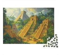 Cité Maya,Puzzles pour Adultes 1000pcs (75x50cm),Jeux De Défi Pyramidees, observatoire