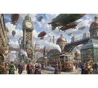 Cité Steampunk Puzzle 1000 Pièces Adultes Et Enfants,Dès 14 Ans,Déco Murale,Défi Horloge,Jeu Éducatif,Premium,Carton, Anti-Stress,Détente,Casse-tête 38x26cm