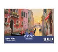 Cité sur l'eau de Venise | Romantique Puzzle 1000 Pièces, Défi Captivant Jouet Anti-Stress pour Adultes Et Enfants Jeu Éducatif Décor Mural & Cadeau Premium 38x26cm/1000pcs