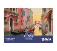 Cité sur l'eau de Venise | Romantique Puzzle 1000 Pièces, Défi Captivant Jouet Anti-Stress pour Adultes Et Enfants Jeu Éducatif Décor Mural & Cadeau Moderne 70x50cm/1000pcs
