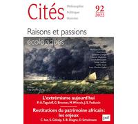 Cités n° 92 (2022-4) Raisons et passions écologistes - Collectif - Puf - broché - Revue