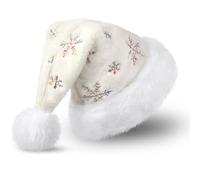 CITÉTOILE Bonnet de Noel, Bonnet de Père Noël en Peluche pour Adultes avec Paillettes Flocons de Neige, Chapeaux de Noël en peluche, Santa Hat pour Vacances, Le Rainbow